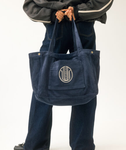 NAVY BLUE SMALL bawełniana torba shopper
